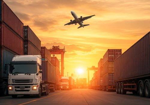 global-shipping-logistics-sunset-with-airplane-trucks